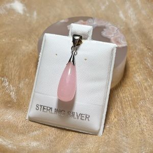 NEW Pink Jade 925 Sterling Silver Pendant